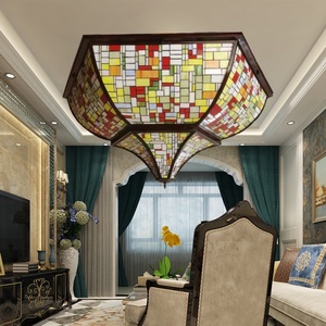 Dôme Tiffany en verre teinté avec cadre en fer pour applications extérieures, idéal pour bars, villas, hôtels et églises – Approvisionnement direct usine Chine - Product Image 1
