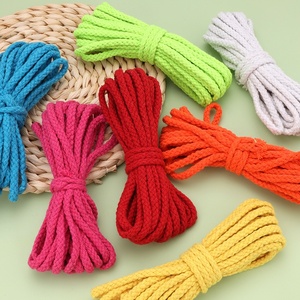 Cordon en macramé tressé 8 brins <span class=keywords><strong>de</strong></span> 5 mm, écologique, en coton coloré, pour tapisseries tissées DIY, sacs, liens et accessoires <span class=keywords><strong>de</strong></span> serrage - Product Image 4