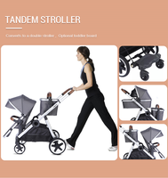 Poussette De bébé multifonctionnelle, grande taille, De luxe, double, avec panier, vente en gros