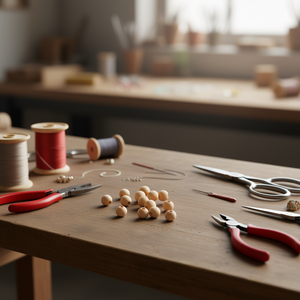 Perline in legno Ilan 14 mm con foro grande per artigianato e creazione di gioielli - Product Image 3