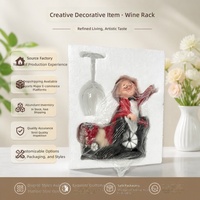 Meilleures ventes transfrontalières : Meuble porte-vin de chef en résine, motif dessin animé de style européen, décoration de bar à domicile, emballage en boîte