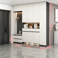 Meuble à chaussures moderne et contemporain pour entrée de salon, en bois massif, rangement pour hall d'entrée, couleur et taille personnalisables, grande capacité, séparateur de pièce