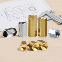 Tuerca de Acoplamiento Hexagonal de Acero de Alta Calidad, Métrica, Niquelada, Conector de Unión Roscado Hexagonal Largo, Separador Espaciador, Elemento de Fijación