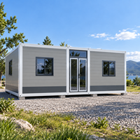 Maison conteneur pliable et extensible de haute qualité pour l'hébergement sur chantier avec structure en acier, type villa