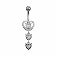 Bijou d'oreille en acier chirurgical HGC 316L avec zircon pour nombril