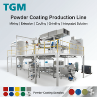 Ligne de production de peinture en poudre clé en main, équipement tout-en-un de mélange, d'extrusion, de refroidissement et de broyage pour peinture en poudre