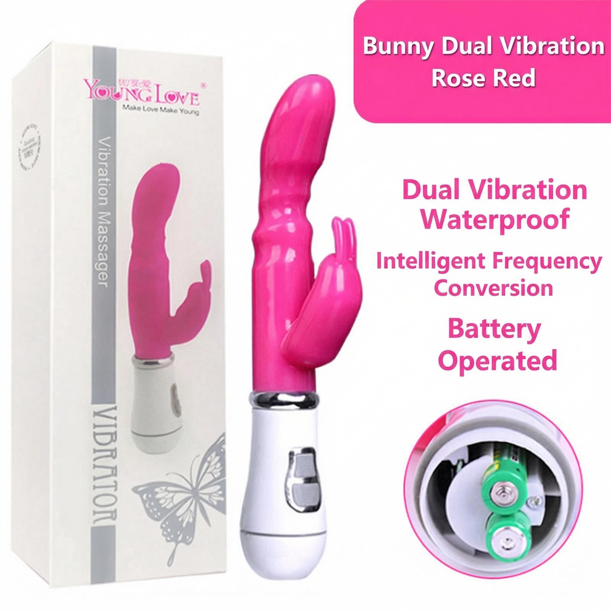 Bastone per conigli ricaricabile rosa