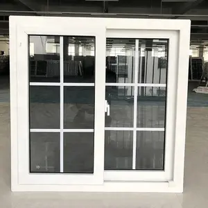 Marco de plástico personalizado con doble aislamiento, ventanas correderas de pvc de vidrio bajo en E, directo de fábrica