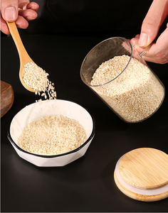 Multifunctional Kitchen Glass Food <strong>Storage</strong> Jar with Spoon <strong>Wooden</strong> Lid Household Sealed Spices Jars Food <strong>Storage</strong> <strong>Box</strong> - Product Image 5
