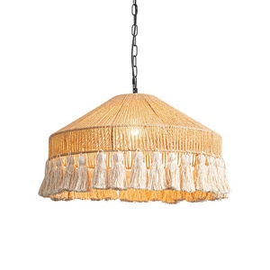 <span class=keywords><strong>Lampadario</strong></span> in Stile Wabi-sabi Vintage con Nappe in Corda di Canapa <span class=keywords><strong>Beige</strong></span> per Soggiorno, Camera da Letto e Sala da Pranzo - Product Image 5