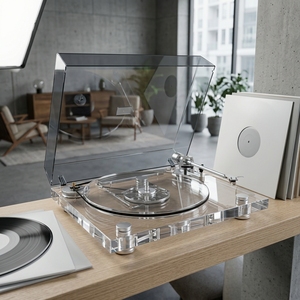 Tourne-disque professionnel en acrylique transparent de <span class=keywords><strong>luxe</strong></span>, audio Hi-Fi Bluetooth, plateau minimaliste artistique, lecteur de disques vinyles - Product Image 5