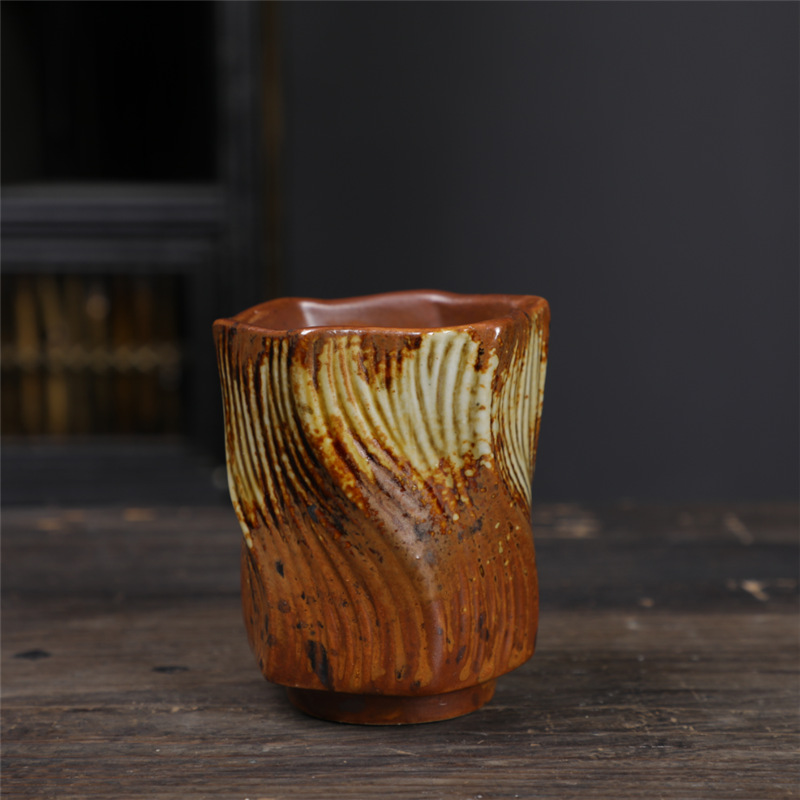 Taza de té Line Square Mouth 150ml - amarillo degradado