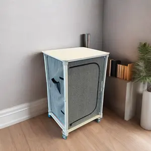Customized Color Aluminum Tube High Strength Material Living Room Furniture Cabinet With Universal Wheels