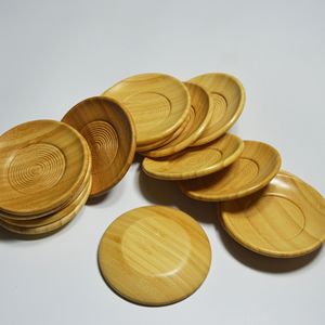 Bamboo Round Dishes Small Size Minimalist Design For Party Food Sushi Pastry Tea Saucers ZD 01 - Product Image 4