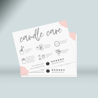 Cartes de remerciement personnalisées en carton, pages d'insertion pour brochures, cartes d'entretien des produits avec impression sérigraphique pour emballages professionnels