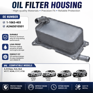 Carcasa de Filtro de Aceite de Motor de Alta Resistencia para Benz <span class=keywords><strong>Clase</strong></span> <span class=keywords><strong>A</strong></span>, B, CLA, GLA, W176, W246, C117, X156, OE A2465010501 - Product Image 1