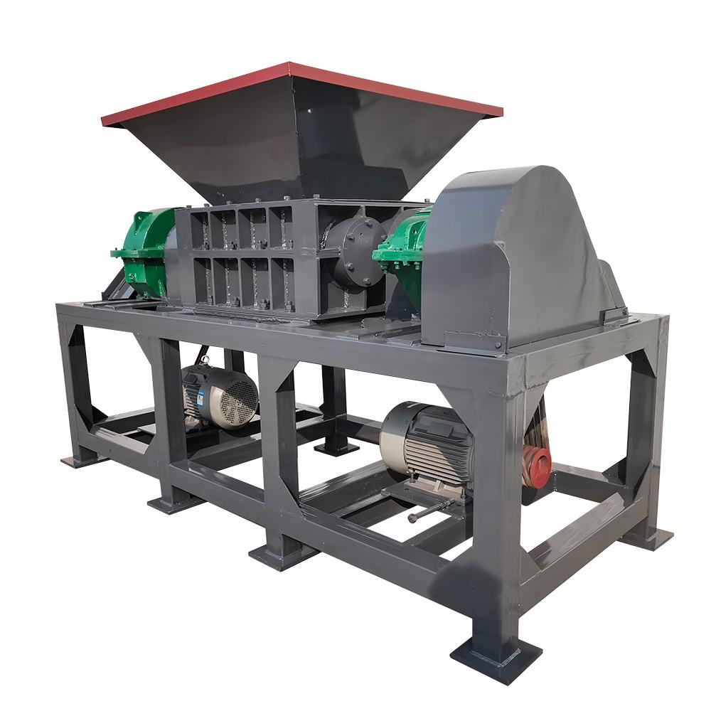 Small Double Shaft Scrap Metal Plastic Bottle Cans Waste Paper