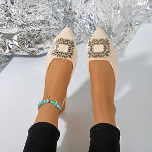 Design Niche Low Heel Shoes French Retro Pumps Elegant Rhinestone Square Buckle Back Strap Sandals for Women - Product Image 2