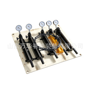 Pompe manuelle de test de pression hydraulique à 4 voies avec manomètres, en acier inoxydable, pompe manuelle industrielle haute pression - Product Image 1