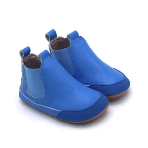 Bottes Chelsea en cuir personnalisées bambin pour bébé boîte à orteils larges chaussures ergonomiques pour enfants zéro chute pieds nus bottes