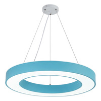 Lustre LED circulaire moderne ajouré, hauteur réglable, multicolore, avec câble de suspension, en fer rose, pour salle de danse, salle de yoga, salle de classe