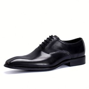 Nouvelles Chaussures en Cuir Décontractées pour Hommes, Sur Mesure, Meilleures Ventes, Imperméables, Semelles Épaisses en Caoutchouc, Finition Vernie, Fermeture à Lacets - Product Image 5