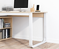 Bureau d'ordinateur en forme de L, bureau de maison ou de bureau avec tiroirs de rangement