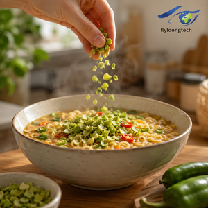 <span class=keywords><strong>Pimientos</strong></span> <span class=keywords><strong>Verdes</strong></span> Deshidratados Naturales y Saludables en Cubos, Precio de Fábrica al por Mayor, en Bolsitas Pequeñas - Product Image 6