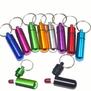 Wholesale Custom Printing <b>Small</b> Medicine Keychain Outdoor Waterproof Aluminum Metal Safety Key Chains Gift Items From Factory - Product Image 1