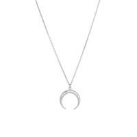 Collar de Luna Creciente de Acero Inoxidable 316L de Alta Calidad, Colgante con Cadena de Eslabones Chapada en Oro de 18K, Estilo Vintage, para Mejores Amigas, a la Moda