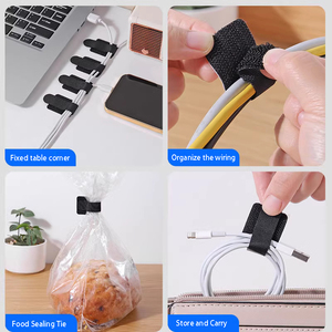 Correas Organizadoras de Cables <span class=keywords><strong>Autoadhesivas</strong></span> Ajustables, Lazos para Cables Reutilizables, Organización de Escritorio, Accesorios Interiores Hechos de Nailon Duradero - Product Image 6
