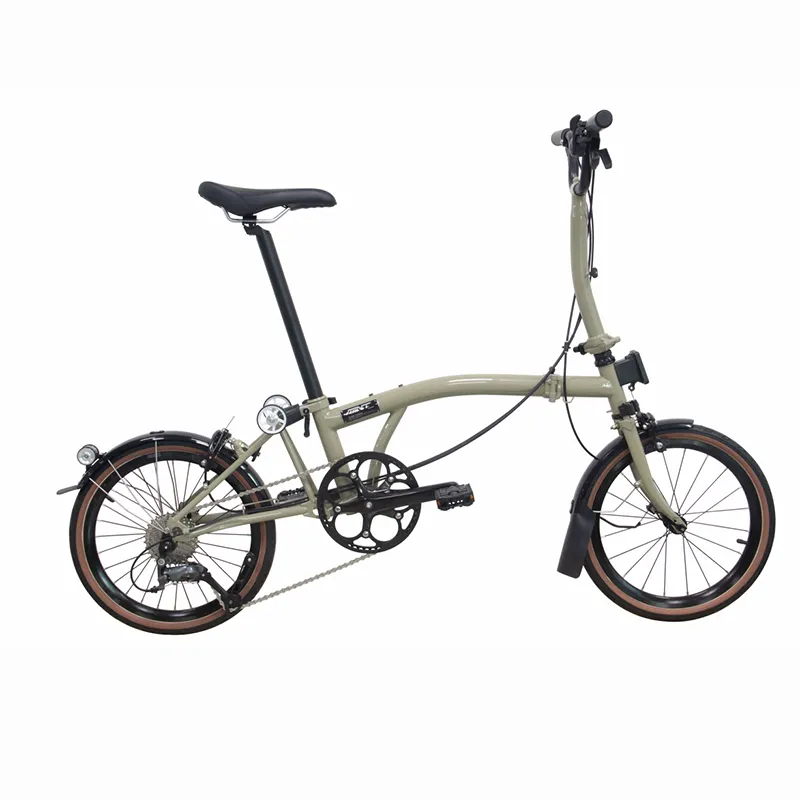 Bicicleta MINT de 9 velocidades, marco de acero, clip de freno, peso ligero, plegable, de 16 pulgadas, de peso ligero