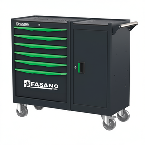 Fasano Tools Rolling Tool Cabinet 6 Drawer With Door And Wheels For <b>Workshop</b> <b>Storage</b> - Product Image 2