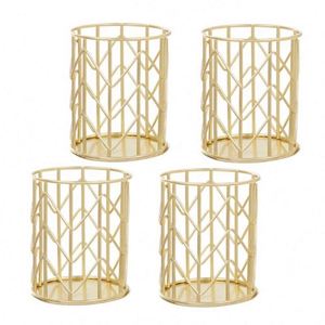 New Design Office Desk Organizers Desktop Metal Flower Pen Holder with WIRE MESH <b>ROSE</b> Gold Magnet Pen Bin Pencil Cup Holder - Product Image 3