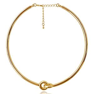 Collar de Gargantilla con Nudo Chapado en Oro Latón Simple Nuevo 2024 para Hombre y Mujer, Joyería Personalizada de Fábrica - Product Image 1