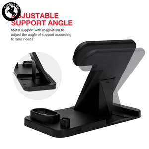 รองรับ OEM สำหรับแท่นชาร์จไร้สายแบบ 4-in-1 ชาร์จเร็ว 15W วัสดุ ABS พร้อมระบบป้องกันการชาร์จเกินสำหรับโทรศัพท์มือถือ - Product Image 3