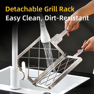 فرن شواء كهربائي دريم لافي 800 من الفولاذ المقاوم للصدأ بـ 8 صواني، 1800 واط، مؤقت 90 دقيقة، تسخين مزدوج الجوانب، سهل التنظيف، تسخين ثلاثي الأبعاد، 220 فولت/110 فولت - Product Image 5