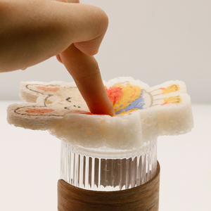 Foamstar Tùy Chỉnh Thỏ Khuôn Mẫu Nhà Bếp Rửa chén Tự Nhiên Bọt Gỗ Bột Giấy Miếng Bọt Biển Nén Cellulose Miếng Bọt Biển - Product Image 3