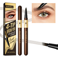 Delineador de Ojos de Cuatro Puntas Hellokiss, Resistente al Agua, Larga Duración, Sin Manchas, Sin Sudoración, Sin Decoloración, Simulado