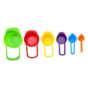 Ensemble de tasses et cuillères à mesurer colorées, outils de cuisine en plastique, 6 pièces, pour la pâtisserie, la cuisson et l'assaisonnement - Product Image 4