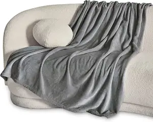ऊन फेंक कंबल सोफे के लिए ग्रे-हल्के आलीशान फजी आरामदायक शीतल कंबल और सोफे के लिए फेंकता, 50x60 इंच