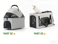 Poussette pour animaux de compagnie à double couche réglable, pliable et imperméable, petite/grande taille pour chiens/chats, fabriquée en tissu Oxford