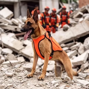 Harnais professionnel robuste pour chien 1000D, type <span class=keywords><strong>gilet</strong></span>, pour la recherche et le sauvetage, les interventions en cas d'incendie, de tremblement de terre et de catastrophe, respirant et ajustable - Product Image 1