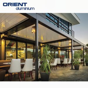 Panneaux solaires transparents de style moderne Pergola Patio persiennes automatiques Toit persienne Pergola en aluminium - Product Image 5