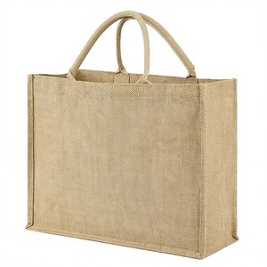 Sac fourre-tout en jute pour femme à prix abordable, écologique, réutilisable, sac de shopping en fibre naturelle pour femme avec logo personnalisé - Product Image 5