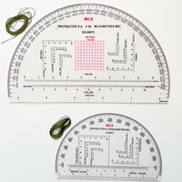 Transportador de Navegación Semicircular de Plástico Transparente de 9 Pulgadas para Marcar Distancias en Mapas