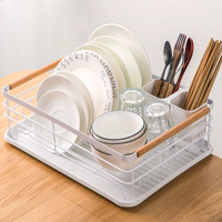 Plaque de rangement de cuisine à faible quantité minimale de commande organisateur égouttoir à vaisselle en acier inoxydable étendoir à vaisselle grande capacité