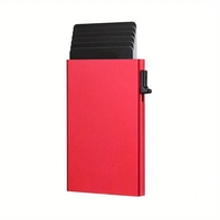 Portefeuille intelligent antivol en métal RFID à ouverture rapide, minimaliste et fin, en alliage d'aluminium, pour cartes de crédit professionnelles