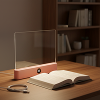 Lampe de lecture LED pleine page sans fil rechargeable portable, lampe de livre plate transparente pour lit, nuit et étude