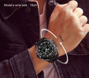 Naviforce9153L高級クォーツスポーツファッション本革メンズ腕時計relojesデュアルディスプレイ - Product Image 2